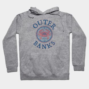 Outer Banks (OBX), North Carolina, with Atlantic Blue Crab on Wind Rose Hoodie